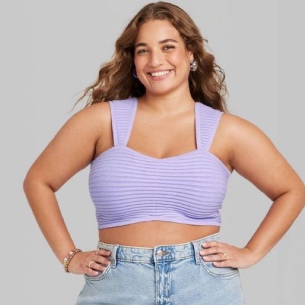 Wild Fable Sweater Tiny Bra Top Lavender Purple